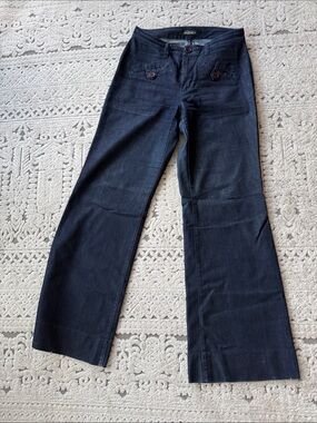 Dark Navy Wide-Leg Women's Jeans - Unbranded